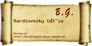 Bardiovszky Géza névjegykártya